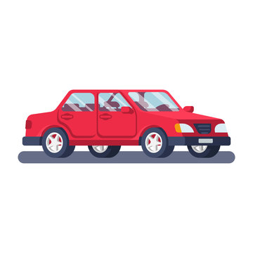 Car vector icon. Web template cartoon style. Vehicle flat design. Vector illustration. Isolated on white background.