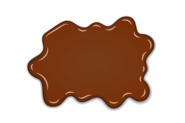 Chocolate sweet splash. chocolate liquid blot isolated white background. Abstract shape dessert spot. 3D realistic design element. Food decoration. Milk, dark chocolate splashing. Vector illustration