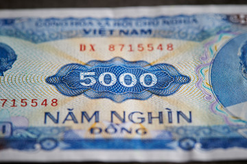 Obraz premium 5000 Vietnamese dong banknote background 