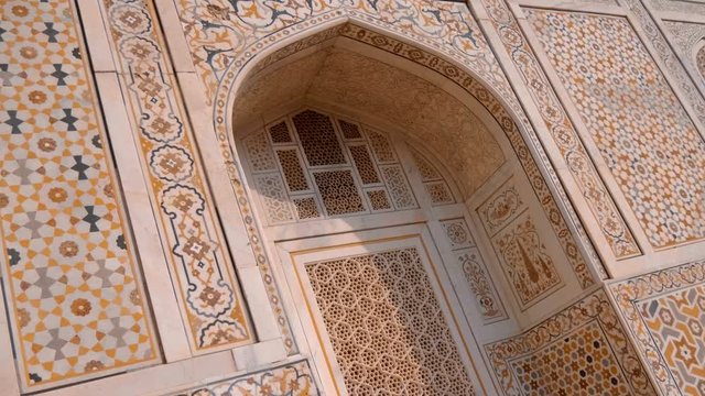 Agra Red Fort is the famous national landmark in Agra, India. Other name is lal Kila. Shot in motion