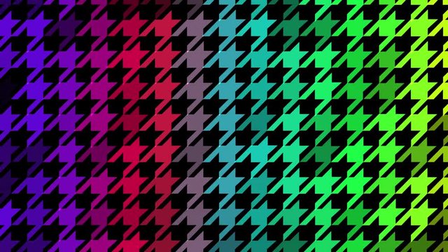 Abstract Colorful Large Houndstooth Texture Background Loop
