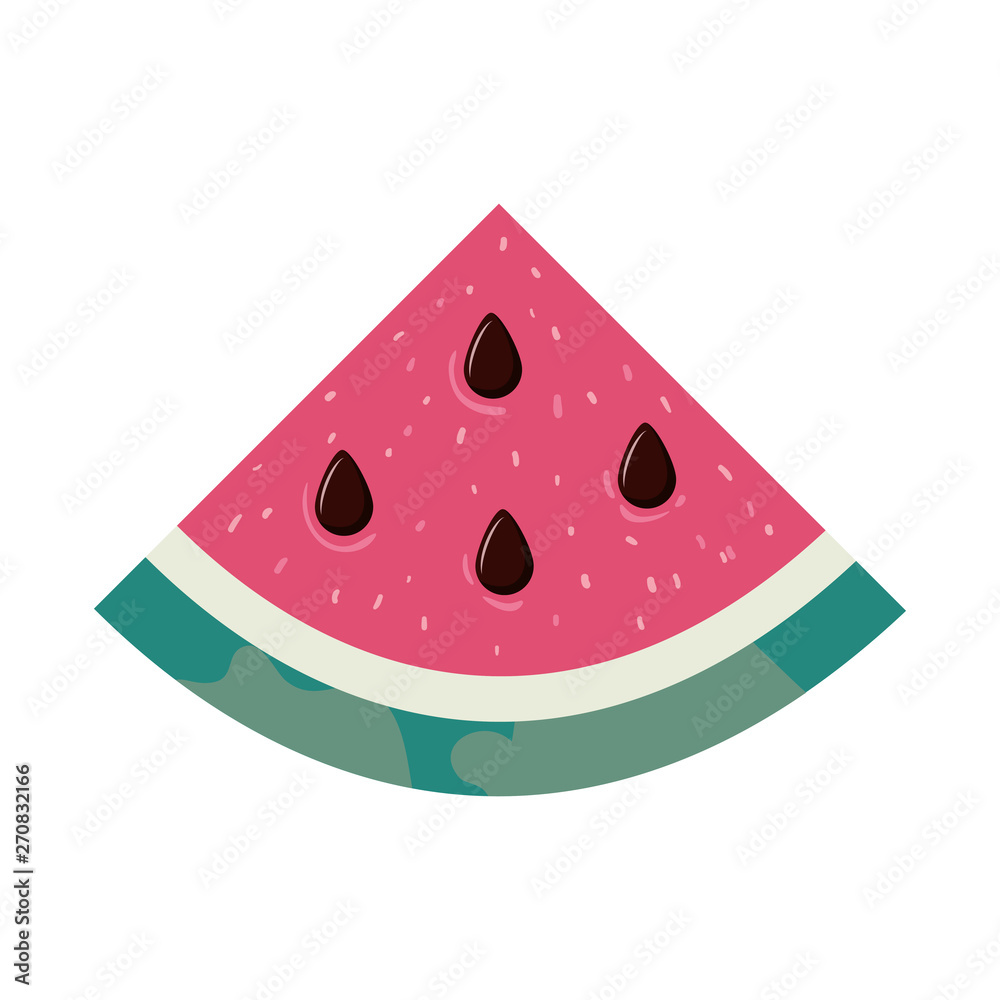 Sticker portion of watermelon and white background