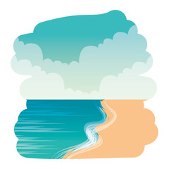 summer beach seascape scene icon