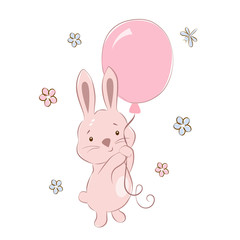 rabbit with a balloon