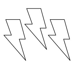 set of thunderbolt lightning energy isolated icon