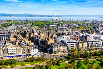 Naklejka na ściany i meble Scenic View of the City of Edinburgh, Scotland