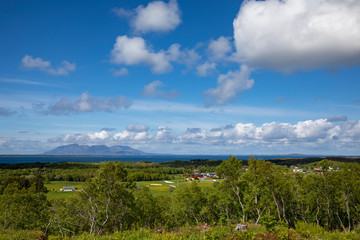 White clouds on Mountains and landscape