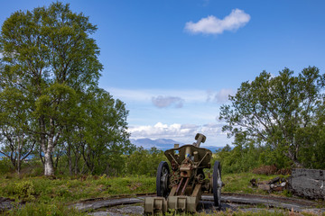 Cannon on fortress from WW II