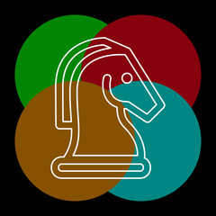 Horse Chess Vector Icon. Chess game horse