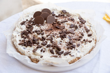 Semifreddo with pieces of chocolate