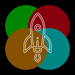 Rocket base icon. spacecraft - vector rocket