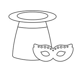 wizard top hat with mask carnival