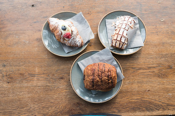 Mixed croissants on the table