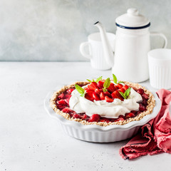 Strawberry Jelly Pie with Whipped Cream