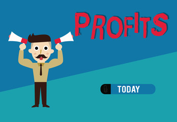 Word writing text Profits. Business concept for Financial gain Difference between amount earned and spent Income.