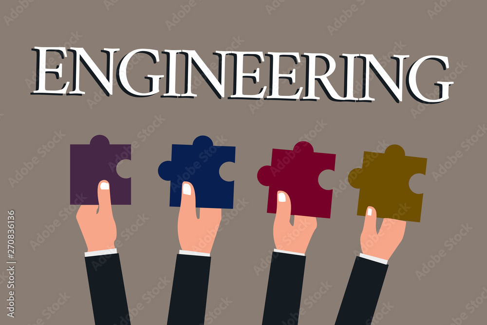 Poster conceptual hand writing showing engineering. business photo text science concerned with design build