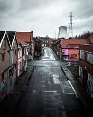 Narrow street in abandoned town