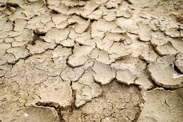 Dry cracked soil or sand. Lack of water, global warming, and climate change. Cracked ground, disaster damaged agriculture