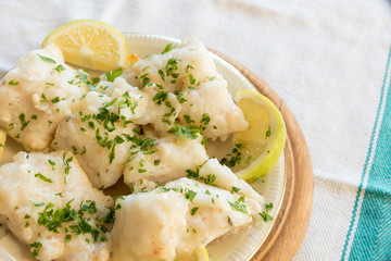 Cod with olive oil and parsley