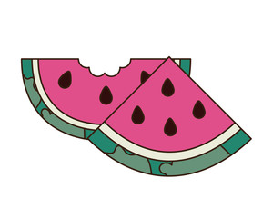 portion of watermelon and white background