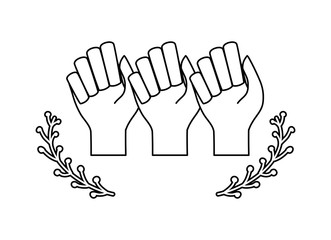 hands human fist with crown of seeds