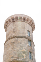 medieval tower of Phare des Baleines situated at Ile de Re, France lighthouse whales