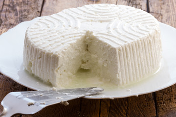 Tasty fresh cow Ricotta cheese