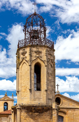Aix-en-Provence. The bell tower of the old church of the Holy Ghost.