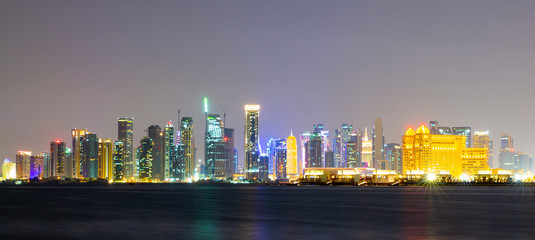 Fototapeta na wymiar West Bay area of Doha, Qatar