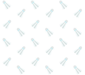 Vector seamless pattern of badminton shuttlecock isolated on white background 
