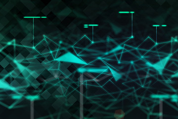 Green network polygon futuristic background