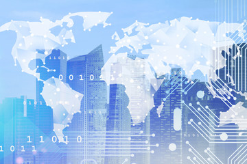 Global business and digital network concept