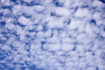 Fototapeta na wymiar White clouds in the blue sky. Spring and summer .