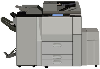 copiadora multifuncional impresora Ilustraci&oacute;n vector doble carta aislada