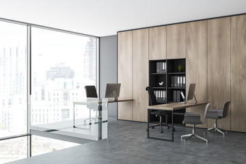 Two storey open space office corner