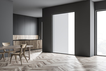 Fototapeta premium Loft gray kitchen corner with table