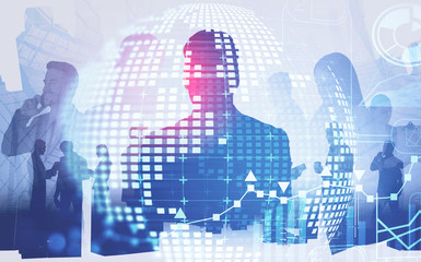 Analytics team, global business infographics