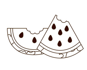 portion of watermelon and white background