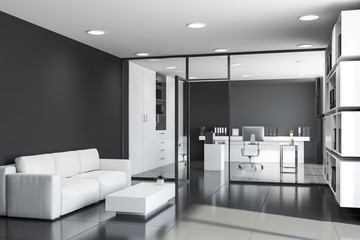 Manager office interior with lounge