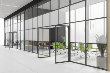 Office lobby with panoramic meeting room
