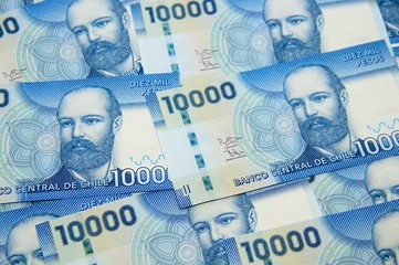 Chilean peso bills - background