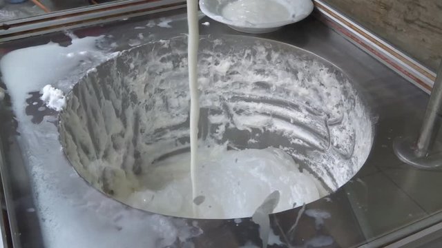Preparation Eastern drink Ayran in Istanbul