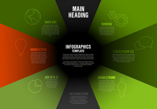 Abstract Green Infographic with Red Accent