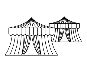 circus tents carnival isolated icon