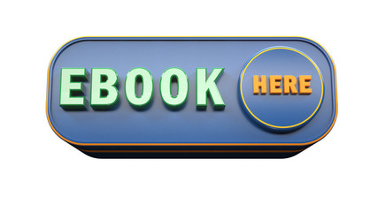 3d render. Ebook icon 3d concept