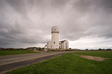 Fototapeta na wymiar Hunstanton lighthouse overcast sky image