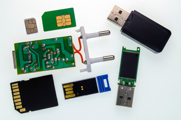cards for phones USB flash drive, adapter and charger chip - 270844525