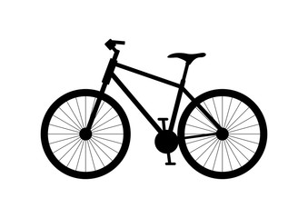 Men's bike black icon vector. Bicycle black icon isolated on a white background. Bicycle silhouette vector