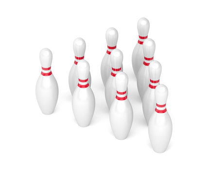 Rows of bowling pins