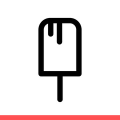 Ice cream vector icon, tasty symbol. Simple, flat design isolated on white background for web or mobile app